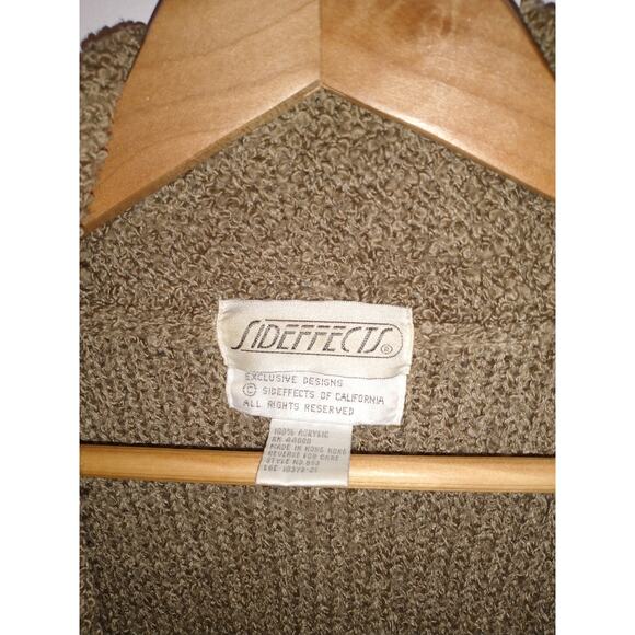 Vintage Boucle Oversized Large Open Cardigan Oatmeal Brown Cozy Snuggly Unique - Picture 2 of 5